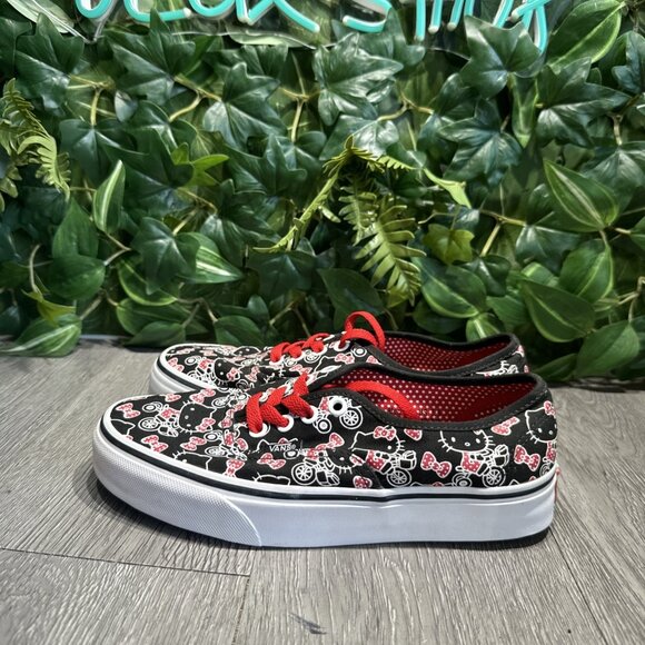 VANS Authentic Womens Hello Kitty Bike Black Red Sneakers Size 7 - Picture 4 of 11